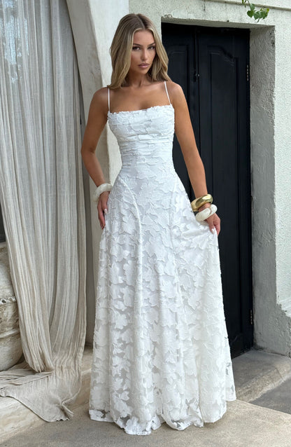 Vestido largo mujer escote drapeado espalda de encaje tirantes finos motivo calado