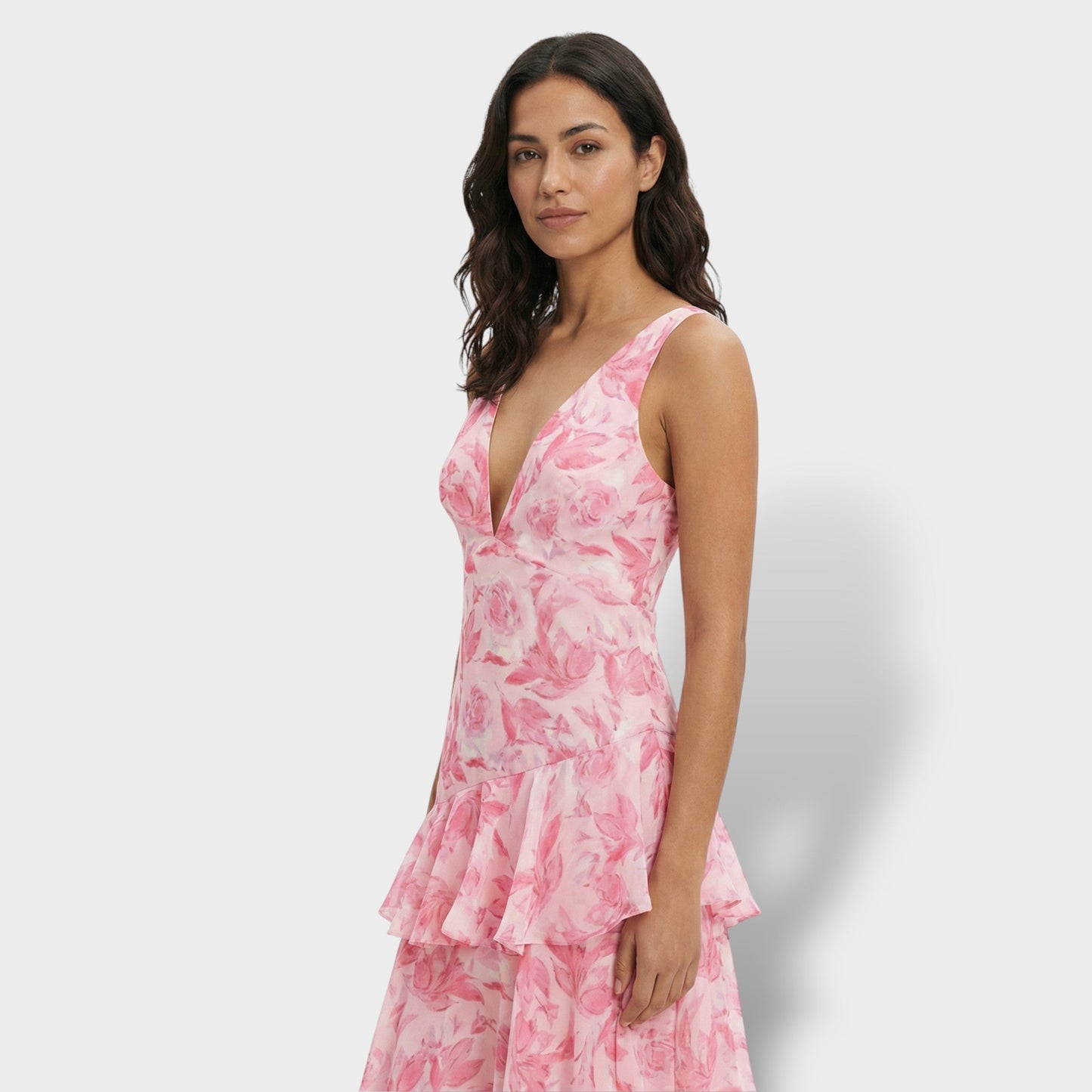BELLA – Vestido largo elegante con escote en V