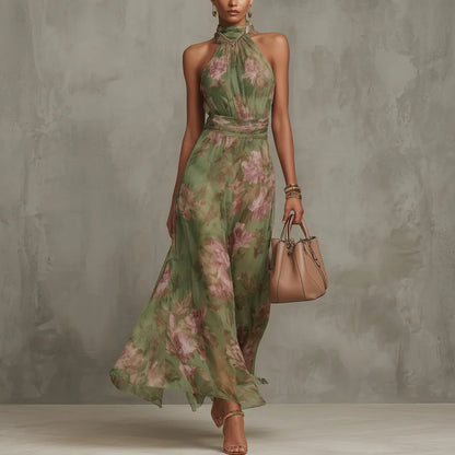 Amelia | Vestido Midi con Escote Halter