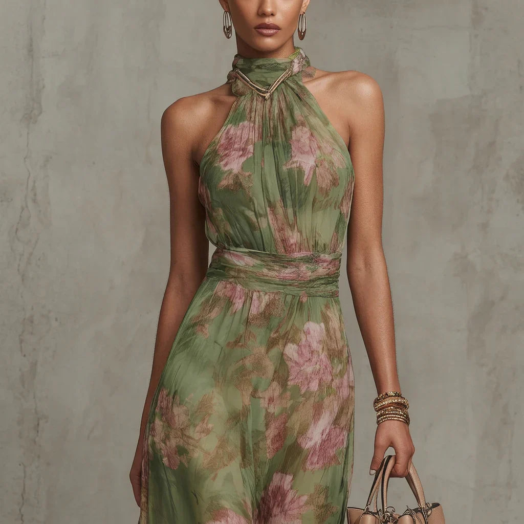 Amelia | Vestido Midi con Escote Halter