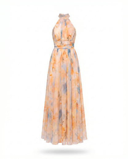 Vestido Maxi Estampado Melocotón