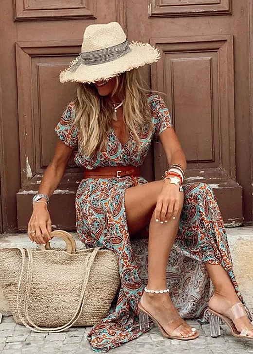 JOSELINA™ – Vestido largo bohemio y vaporoso con cinturón
