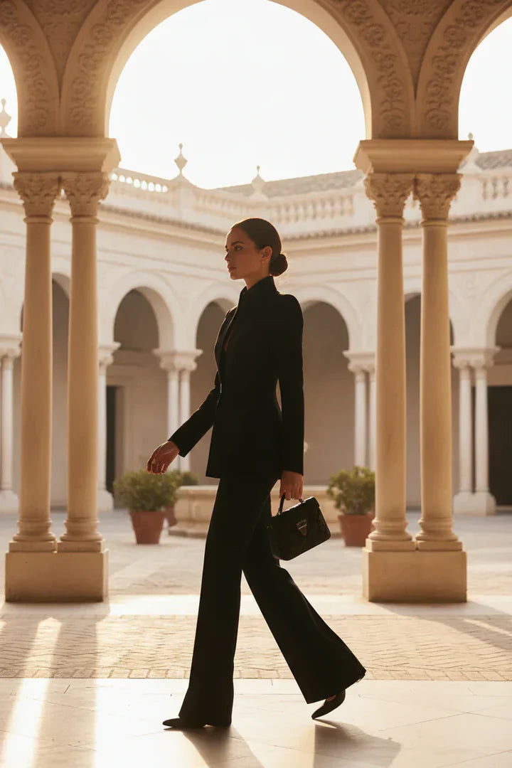 GEORGINA™  | Conjunto de blazer y pantalones palazzo