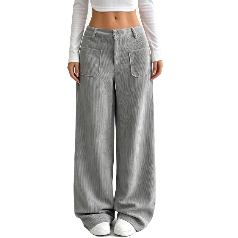 Pantalón mujer de pana color albaricoque
