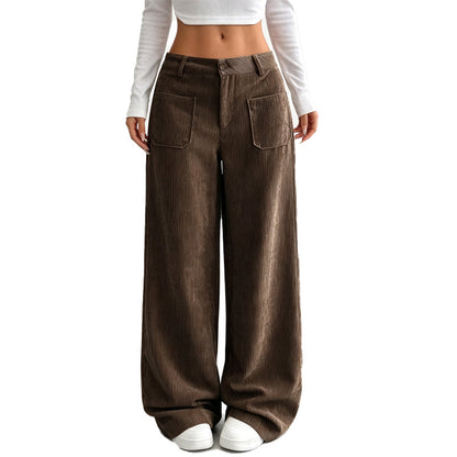 Pantalón mujer de pana color café