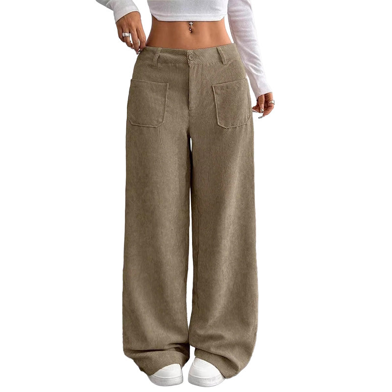 Pantalón mujer de pana color negro