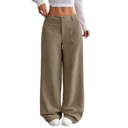 Pantalón mujer de pana color negro