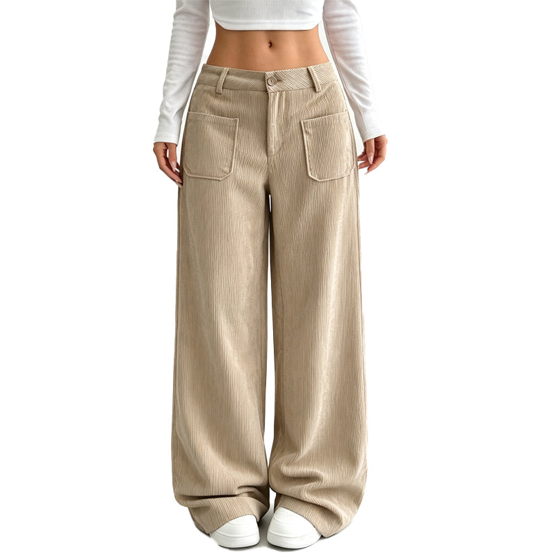 Pantalón mujer de pana azul oscuro