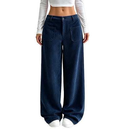 Pantalón mujer de pana burdeos