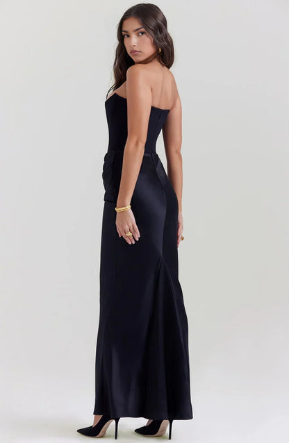 Vestido bustier de mujer maxi drapeado