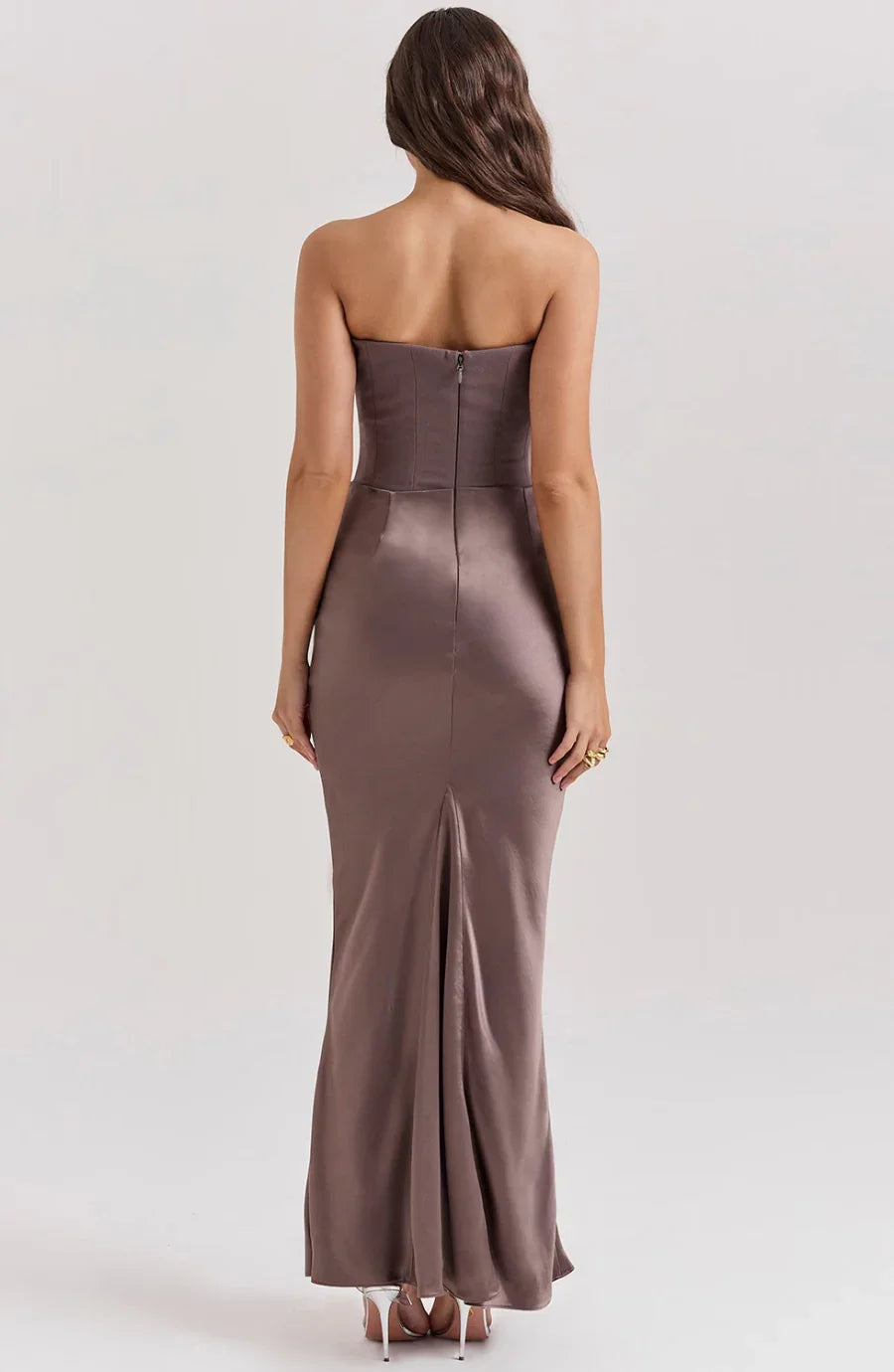 Vestido bustier de mujer maxi drapeado
