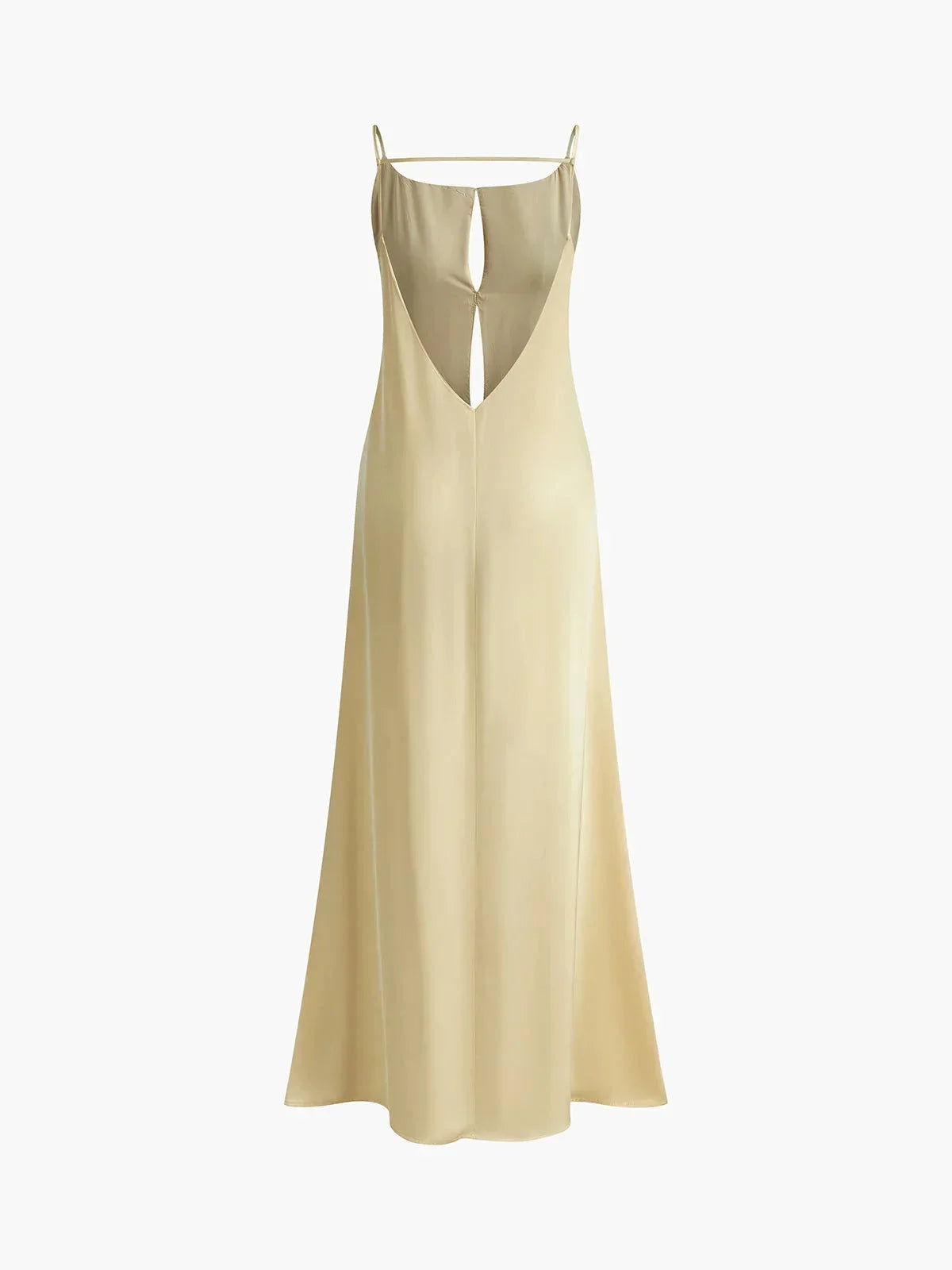 Vestido largo espalda descubierta amarillo para verano playa relax