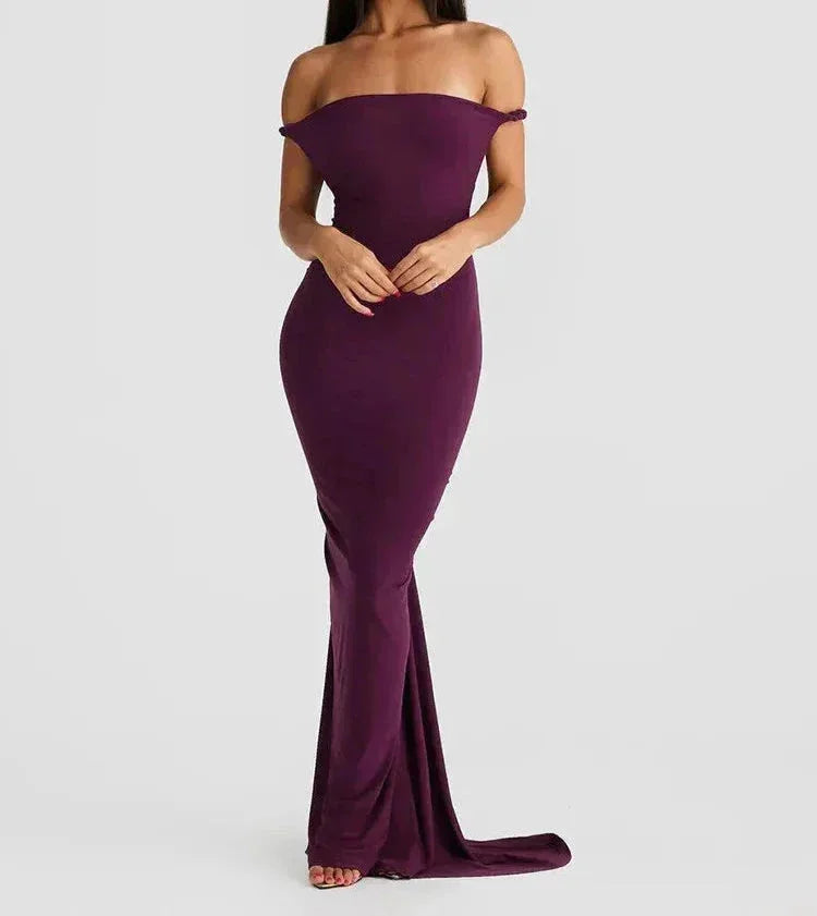 Vestido largo espalda descubierta con tirantes trenzados para fiesta