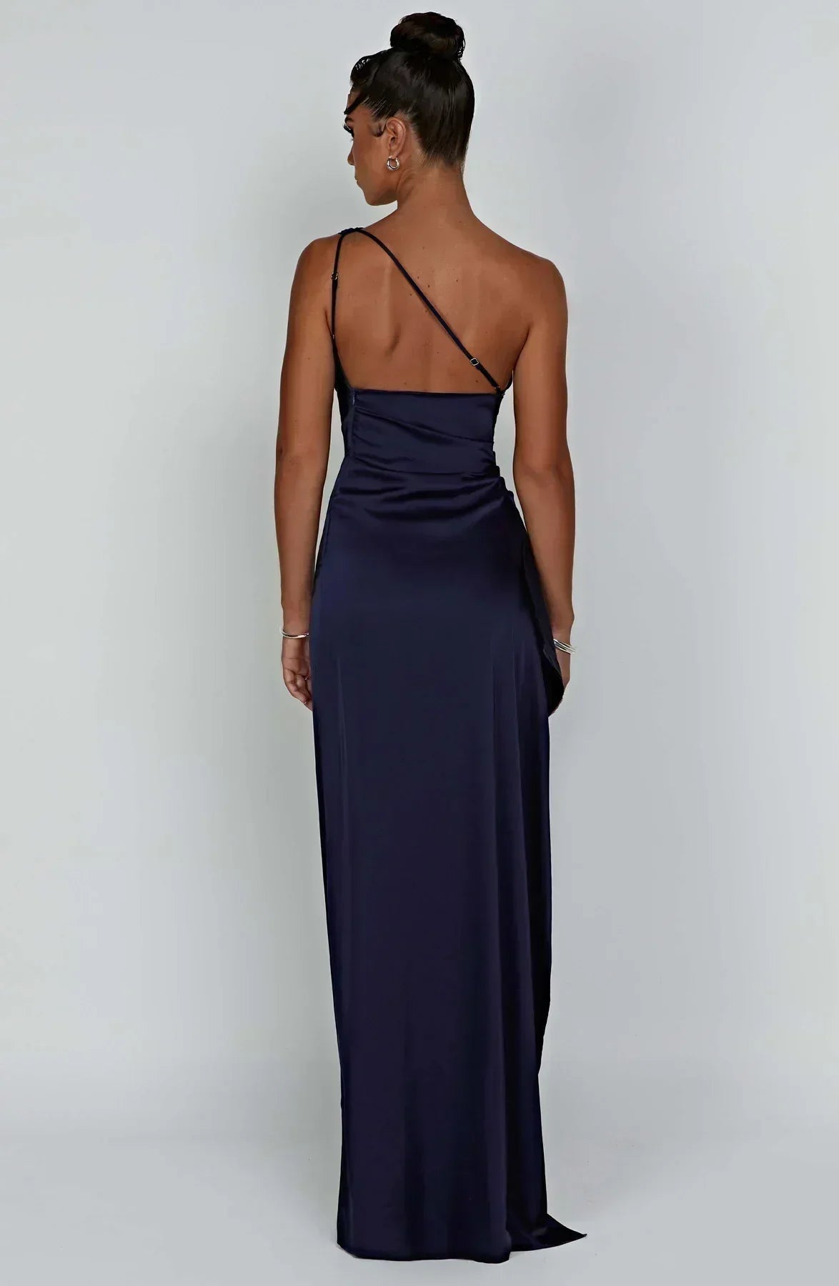 Vestido largo mujer asimétrico con abertura elegante