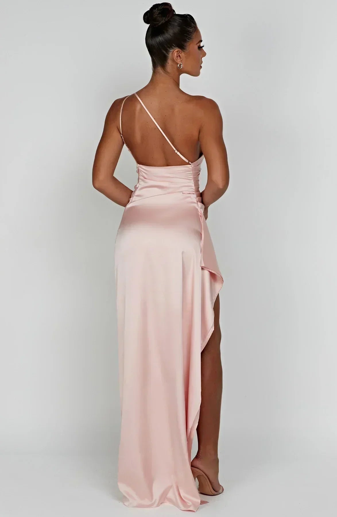 Vestido largo mujer asimétrico con abertura elegante