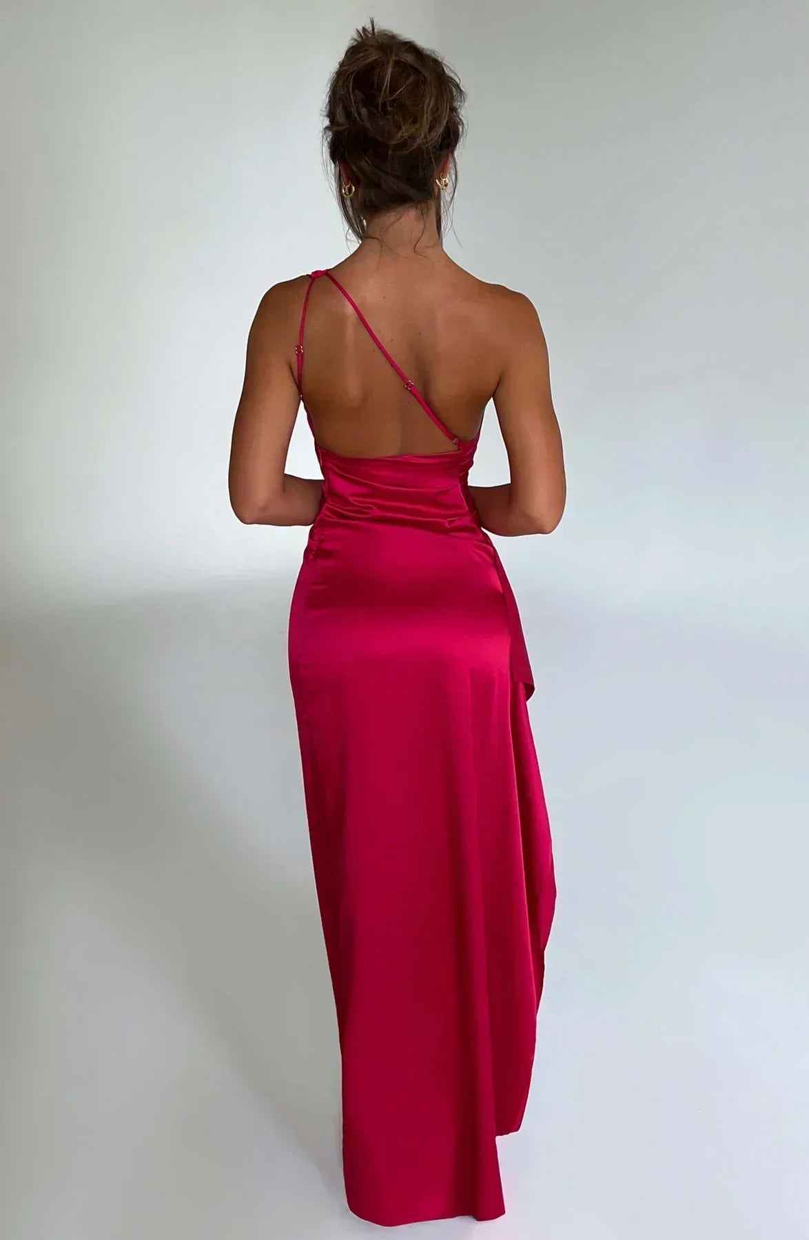 Vestido largo mujer asimétrico con abertura elegante