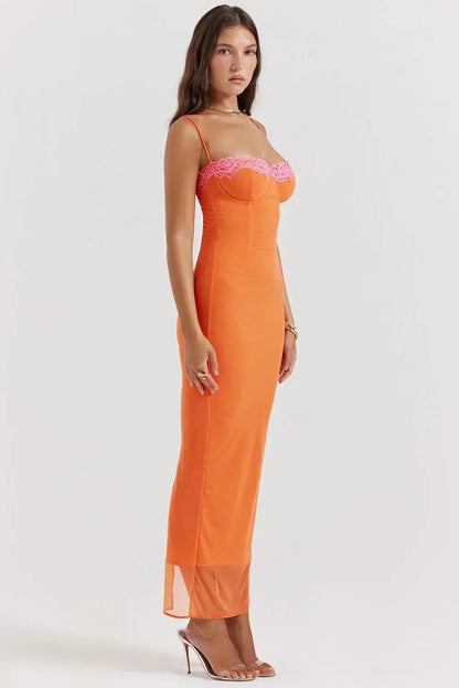 Vestido largo mujer con tirantes ajustables y estampado floral