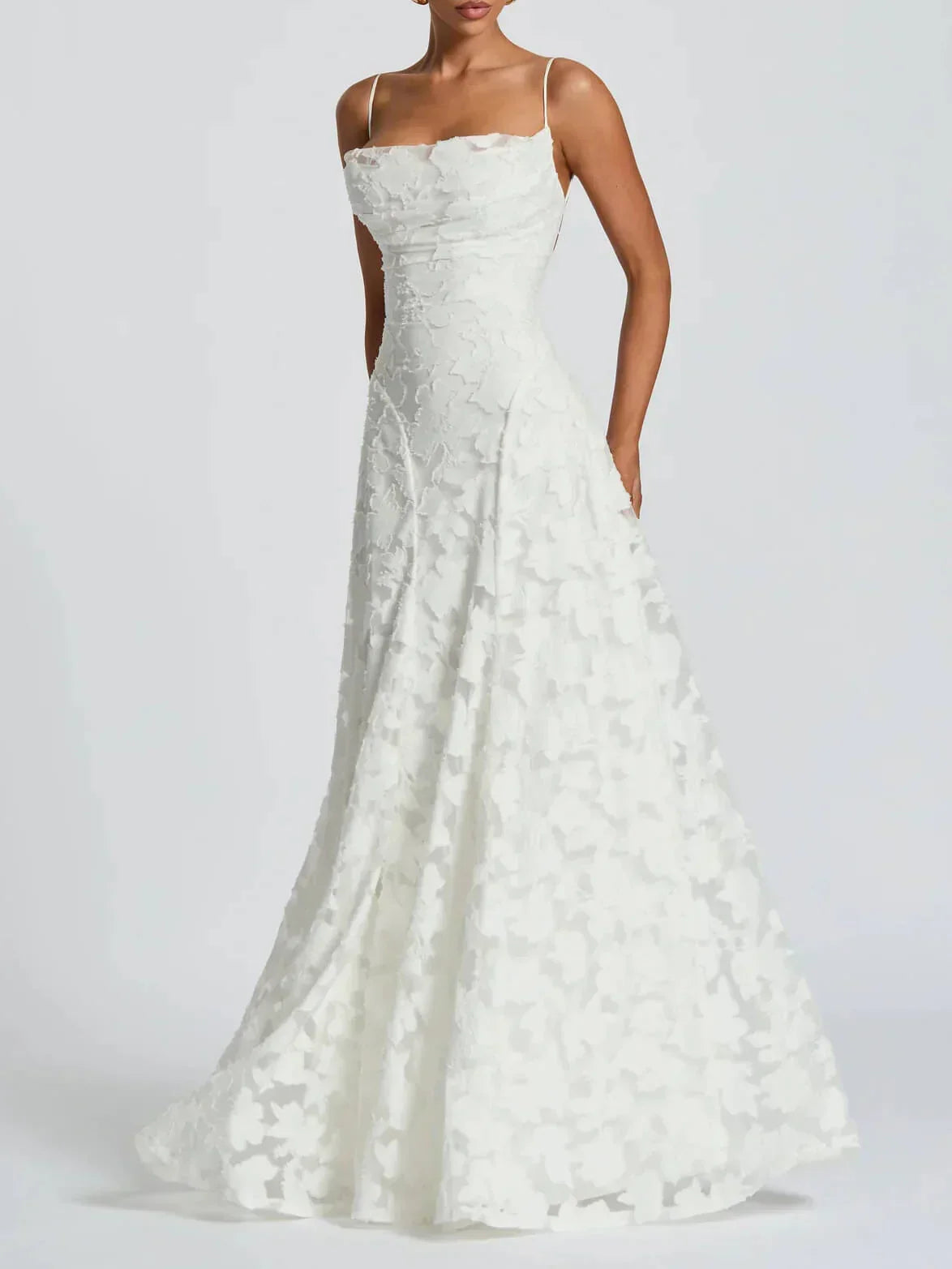 Vestido largo para mujer con tirantes finos y estampado floral