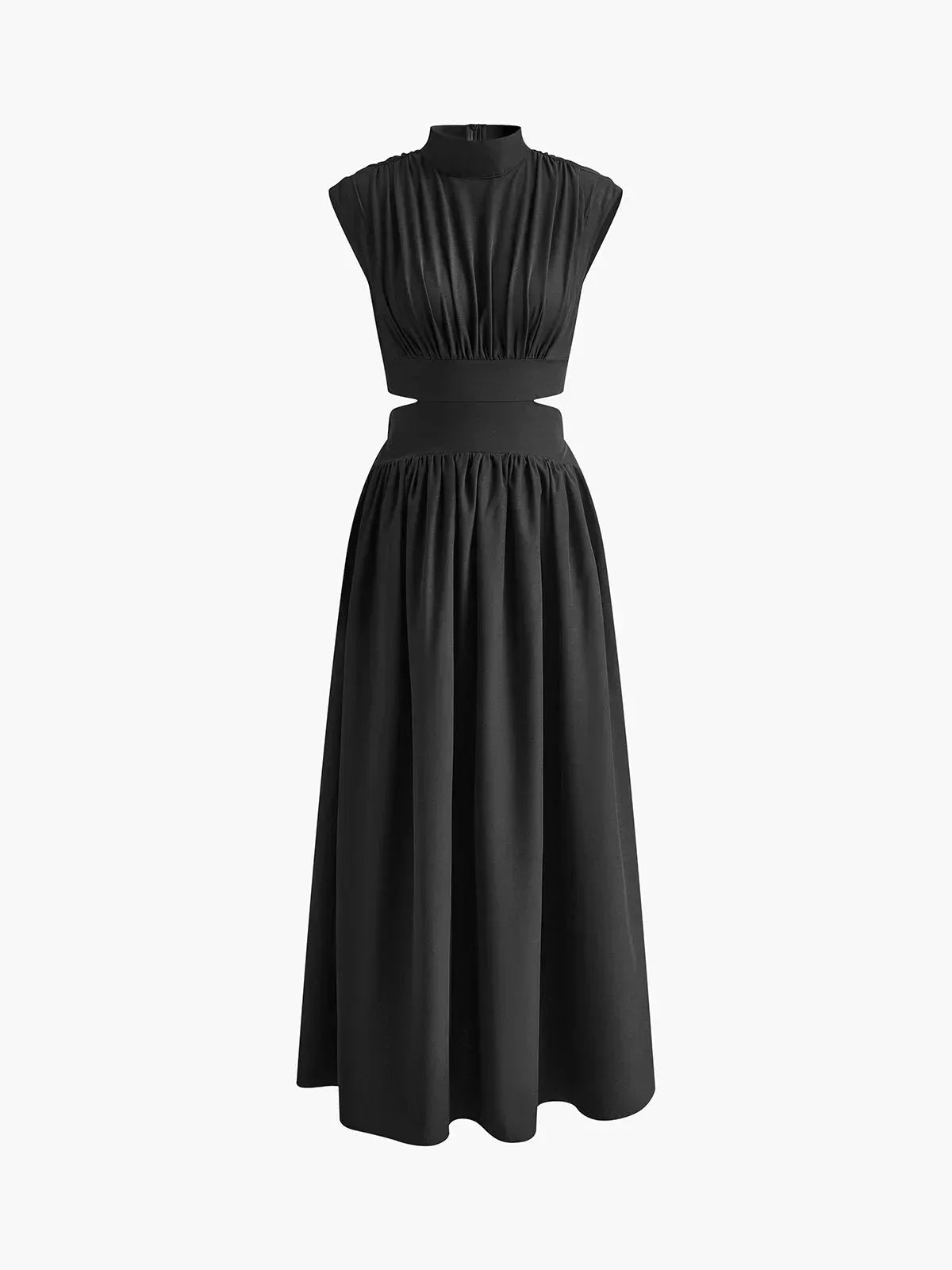 Vestido largo mujer con aberturas y cuello alto