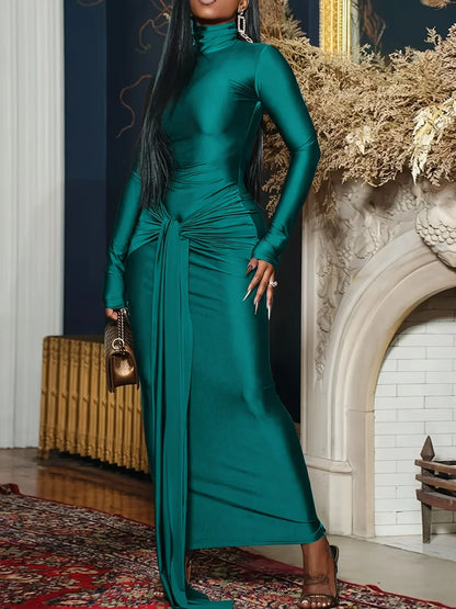 Vestido largo mujer con cuello alto para fiesta y eventos