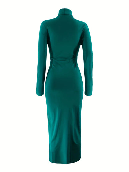 Vestido largo mujer con cuello alto para fiesta y eventos