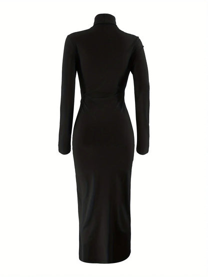 Vestido largo mujer con cuello alto para fiesta y eventos