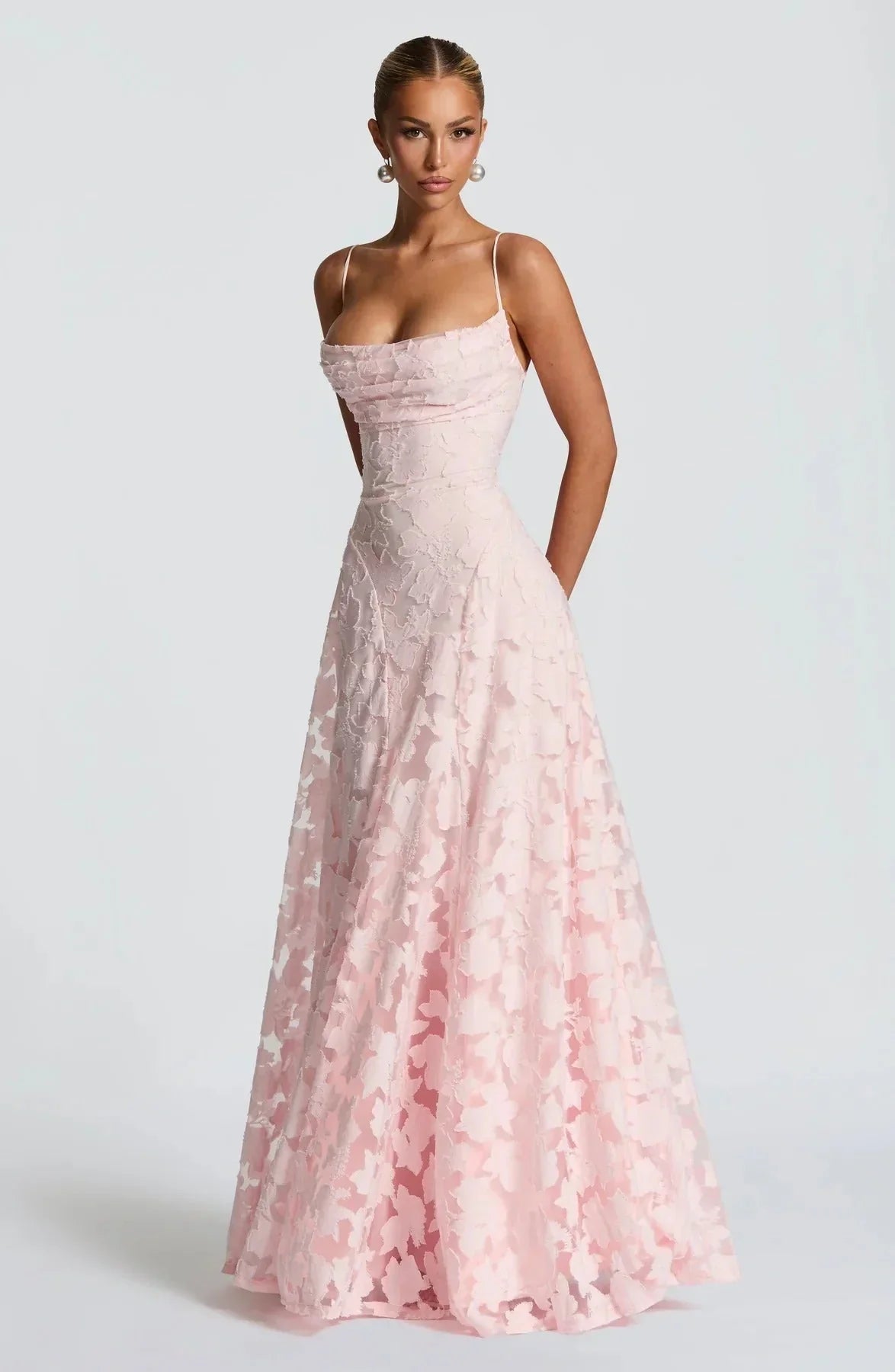 Vestido largo de mujer floral sin mangas