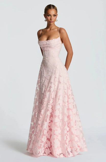 Vestido largo de mujer floral sin mangas