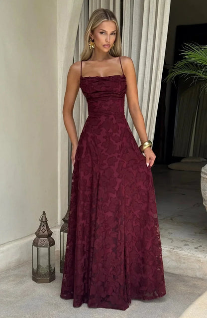 Vestido largo de mujer floral sin mangas
