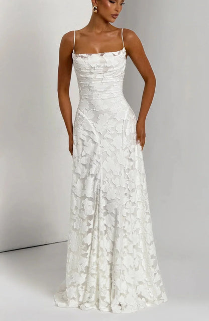 Vestido largo de mujer floral sin mangas