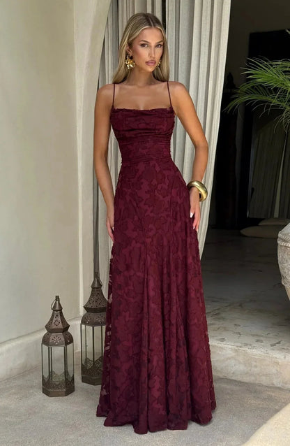Vestido largo de mujer floral sin mangas