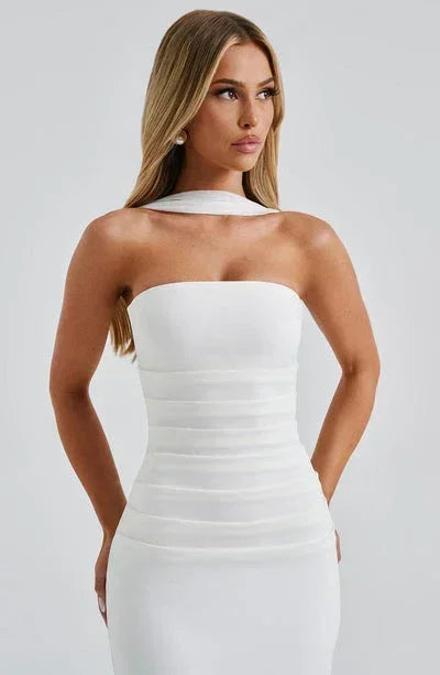 Vestido largo mujer ajustado sin mangas