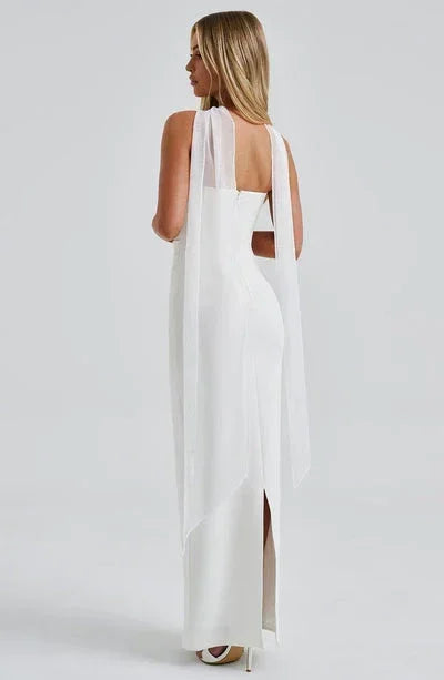 Vestido largo mujer ajustado sin mangas