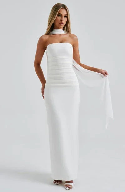 Vestido largo mujer ajustado sin mangas