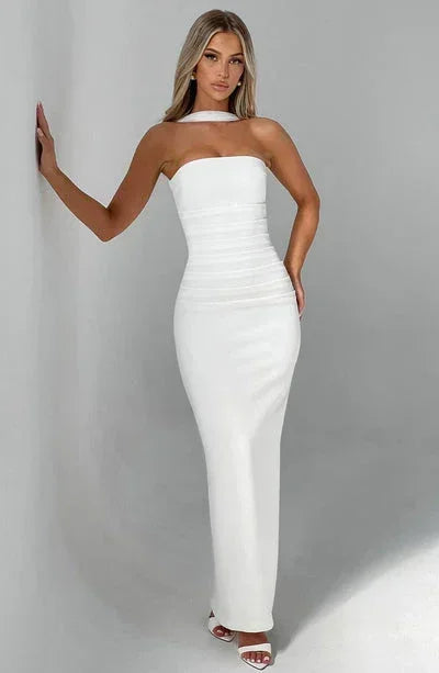 Vestido largo mujer ajustado sin mangas