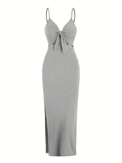Vestido largo mujer negro con aberturas