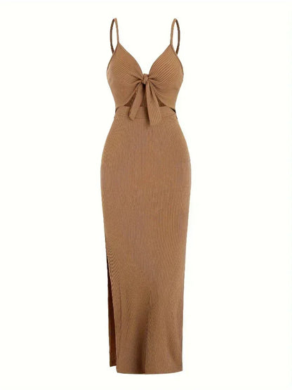 Vestido largo mujer negro con aberturas