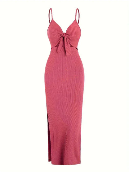 Vestido largo mujer negro con aberturas