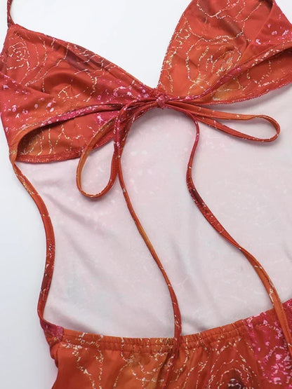 Vestido largo mujer rojo con espalda descubierta