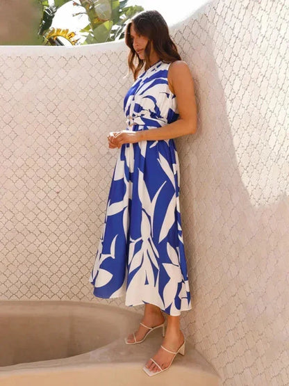 Vestido largo mujer de un Hombro con cinturón
