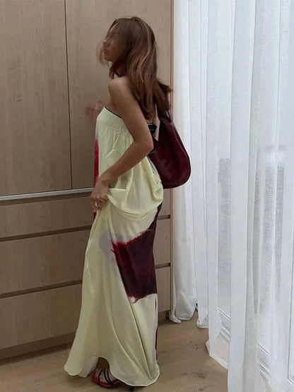 Vestido largo mujer tirantes finos estampado floral verano