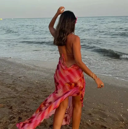 Vestido largo mujer tirantes finos estampado floral verano