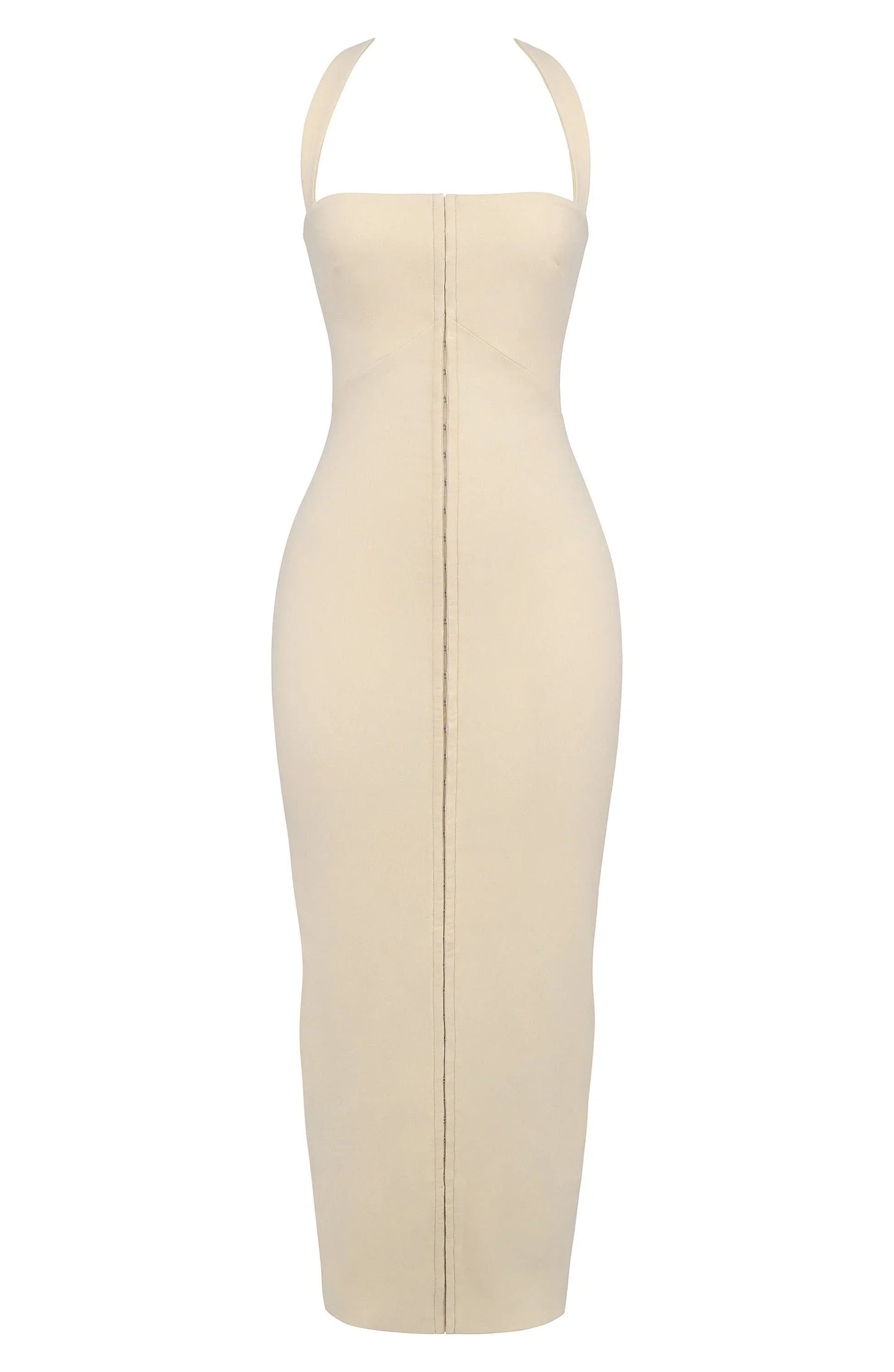 Vestido largo mujer ajustado con cremallera frontal para fiesta