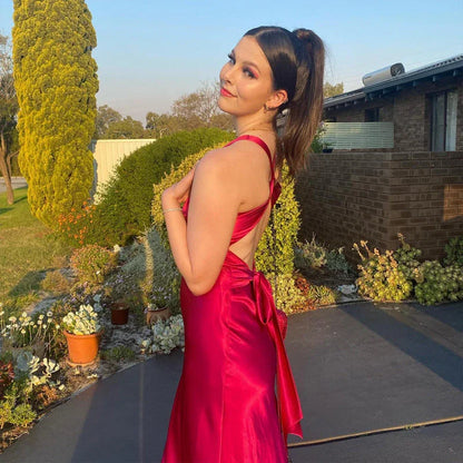 Vestido maxi mujer con escote cruzado y espalda descubierta