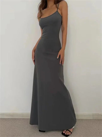 Vestido largo mujer ajustado con tirantes finos verano