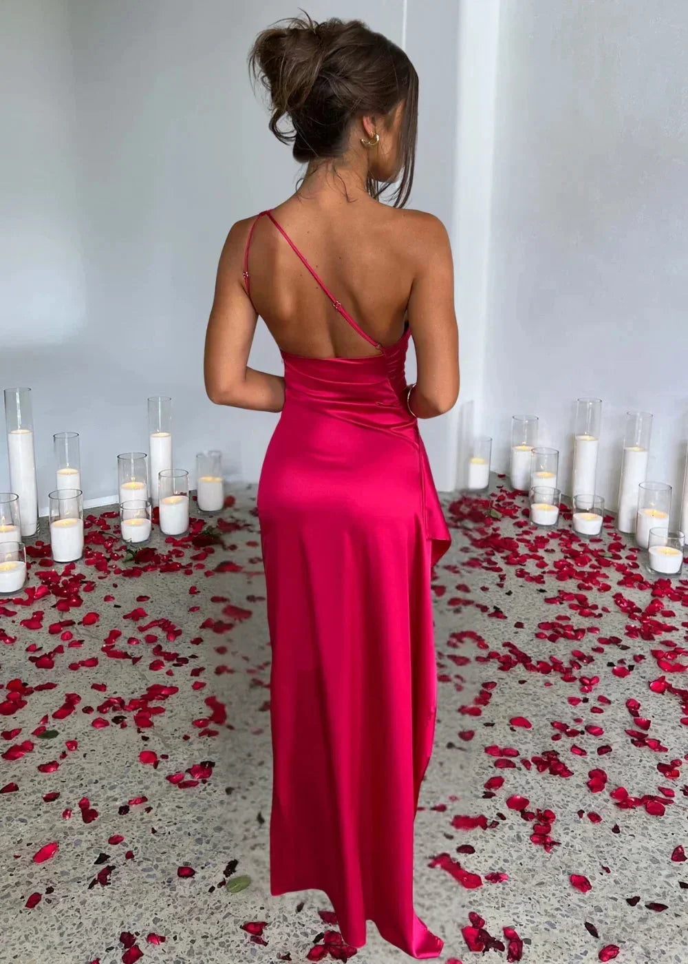Vestido largo con abertura a un Hombro para mujer