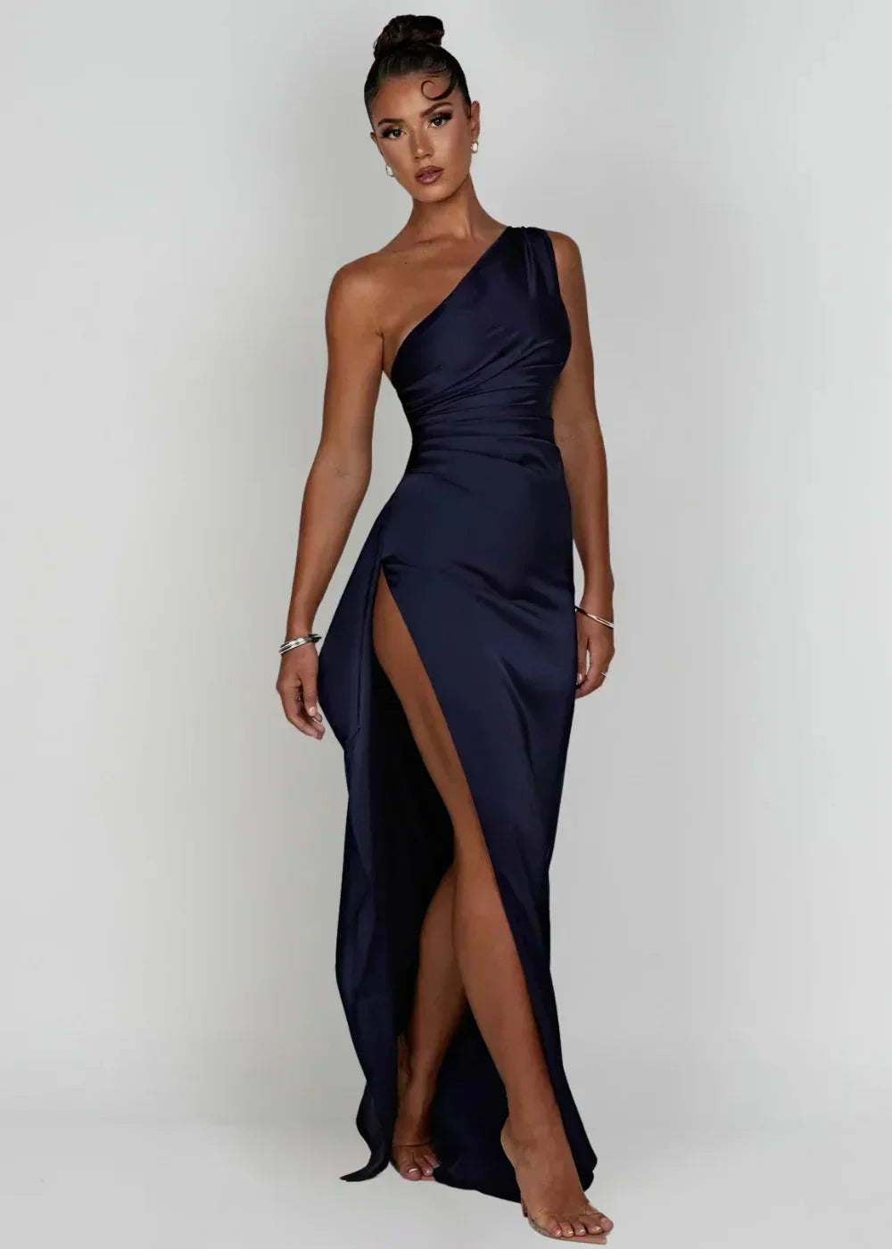 Vestido largo con abertura a un Hombro para mujer