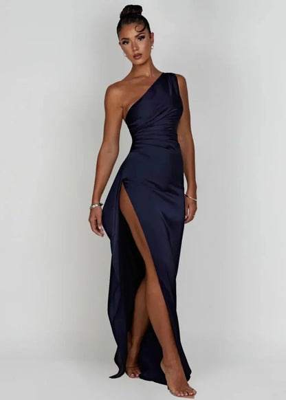Vestido largo con abertura a un Hombro para mujer