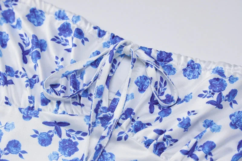 Vestido largo de mujer ajustado con estampado floral para verano