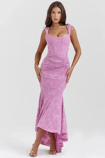 Vestido midi mujer sin mangas con encaje